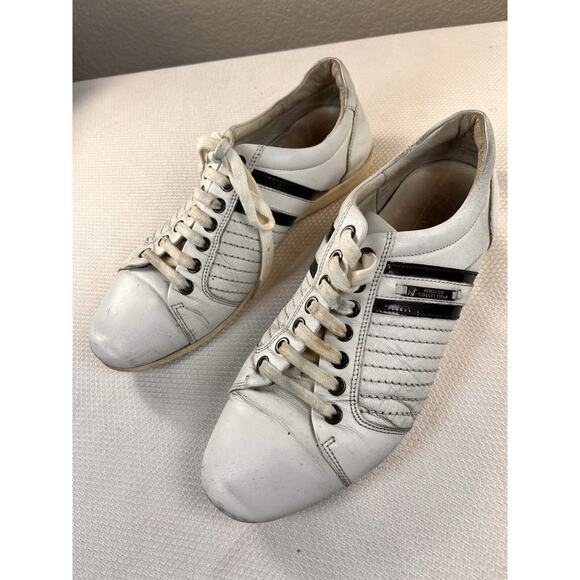 Versace Collection White Low Top Leather‎ Sneakers size 10 main image 10